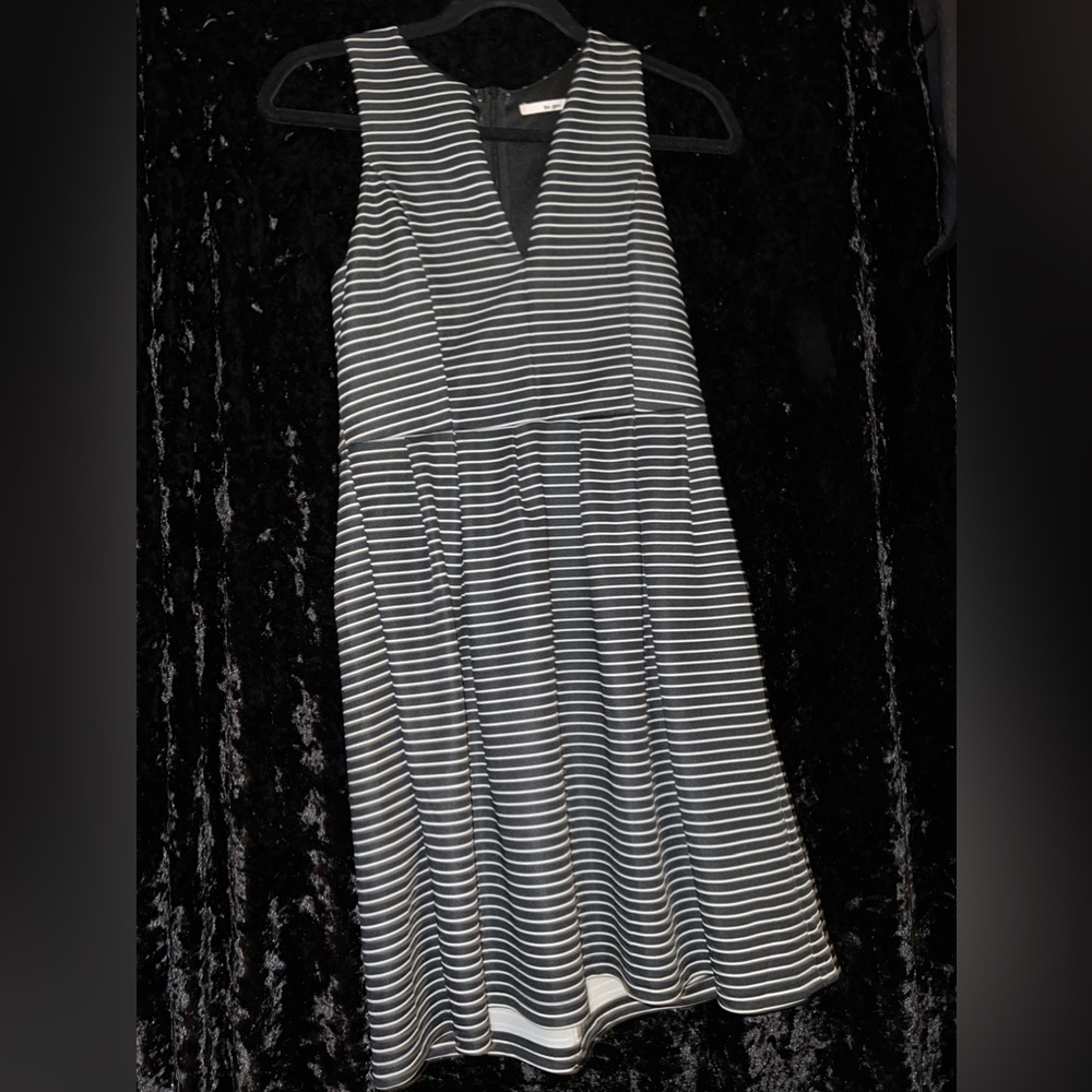 B&W Striped V-neck dress